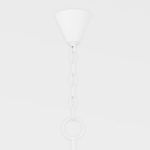 Top chain and ceiling mount painted white for hanging chandelier