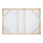Back view showing wooden stretcher bars and canvas tension of the framed abstract painting