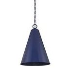 Navy blue pendant with interlocked chain links shown centered on white background
