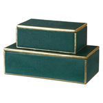 Uttermost Karis Emerald Green Boxes S/2 image 1