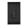 Royster Outdoor Wall Sconce shown turned off with clear filament bulb inside black finished body