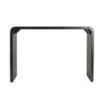 Front view of the console table showing symmetrical waterfall edges and internal corner supports