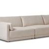 Detailed close-up of Toland sectional fabric showing subtle variation in cream woven texture