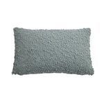 Rectangular Murphy Pillow in same blue-gray with plush bouclé texture