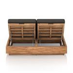 Rear view of chaise with both backrests lifted revealing wooden slat structures and metal supports