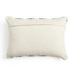 Back side of outdoor pillow with plain cream fabric and hidden closure