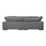 Back view of Plunge sectional showing cushion height and fabric texture