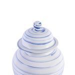 Blue & White Marbleized Temple Jar image 3