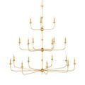 Nottaway Grande Gold Chandelier vertical view with arms curving upwards on each tier