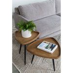 Close arrangement of two Rollo Side Tables showing size difference between smaller and larger table tops