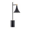 Matte black shade with glowing interior light against plain white background