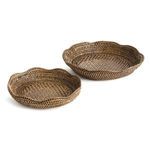 Product Image 1 for Burma Rattan Scalloped Trays, Set of 2 from Napa Home And Garden