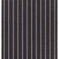 Handwoven rectangular navy and ivory indoor/outdoor rug with alternating thin and thick vertical stripes