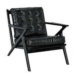 Lauda Black Leather Accent Chair image 1