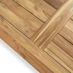 Natural wood grain detail on long side panel of table leg