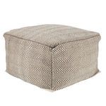 Product Image 3 for Frenir Indoor/ Outdoor Chevron Taupe/ White Cuboid Pouf from Jaipur 