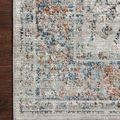Close-up of Bianca Stone Multi Rug corner showing pile texture and faded vintage pattern