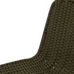 Close-up of woven rope seat and back junction showing texture and weave detail