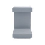 Front view of Essential Side Table showing its flat top and solid back panel