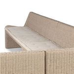 Detailed view highlighting corner joint where banquette angles change
