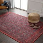 Product Image 6 for Kalinar Damask Dark Red/ Blue Rug from Jaipur