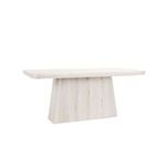 Orlando Dining Table in white oak finish with a minimalist rectangular top and pedestal base showing dynamic wood grain