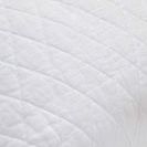 White cotton sham with prewashed soft texture and classic diamond quilted pattern