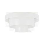 Flush mount ceiling light isolated on white background with visible concentric layered glass shades