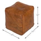 Product Image 3 for Sunday Afternoon Leather Cube from Sarreid Ltd.