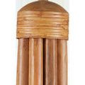Top section showing coiled rattan wrapping and metal chain attachment