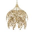 Pendant hanging straight down, petals hanging downward in natural flow under soft light