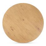 Overhead view focusing on natural pine wood grain tabletop of Charles Dining Table