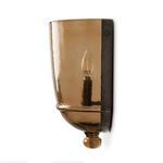 Profile view showing half-round shape with smoked glass and dark iron backplate