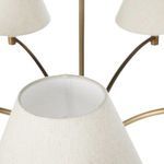 Top inside view of cream fabric shade showing wire frame construction