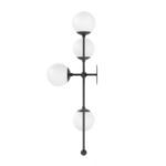 Armstrong 4 L Sconce viewed from the side emphasizing the round wall mount and vertical rod