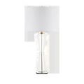 Duveen Table Lamp with slimmer optic crystal base and white drum shade variant