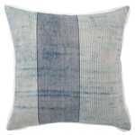 Product Image 4 for Alicia Handmade Stripe Blue/ White Down Throw Pillow 22 Inch from Jaipur 