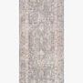 Skye Grey Apricot Rug in narrow runner shape against white background
