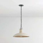 Pottersville Pendant lit with warm bulb seen from slightly lower angle