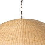 Top side close-up of the rattan weaving near the pendant’s suspension point