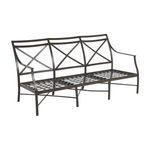 Duplicate rear view of the metal lattice seat frame without cushions attached.