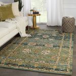 Product Image 3 for Vibe By Ahava Handmade Oriental Green/ Blue Rug from Jaipur 