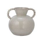 Product Image 6 for 9.25 Inches Stoneware Vase with Twisted Handles and Reactive Glaze, Cream Color from Creative Co-Op