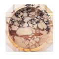 Top-down view highlighting the bowl’s interior with complex purple and peach marble veining