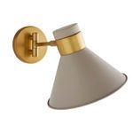 Side view of Lane sconce with shade pivoted slightly downward