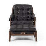 Product Image 4 for Halston Top Grain Leather Chair with Ottoman - Heirloom Black from Four Hands