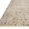 Close-up side angle of rug edge highlighting texture and low pile details with patterned border