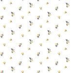 Black and gold miniature roses wallpaper pattern with premium matte finish on white background