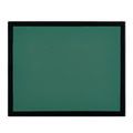 Top-down view of larger green lacquer box showing flat glossy lid and black border