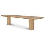 Opposite angled view showing two cylindrical column legs and smooth bench top edges